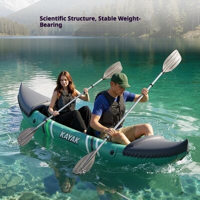 Good price Outdoor Inflatable PVC Kayak for Two People 3.1-4m Length 163kg Capacity Thickened Abrasion-resistant Fishing Adjustable Seats online