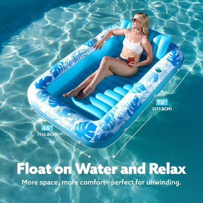 Good price PVC Inflatable Floating Bed ,water Floating Bed with Backrest, Swimming Pool and Beach Dual Use Inflatable Floating Mattress Bed online