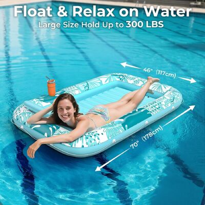 Good price Customized Summer Inflatable Black Floating Bed Outdoor Swimming Pool Sunbathing Lounge Chair Foldable Inflatable Floating Raft online