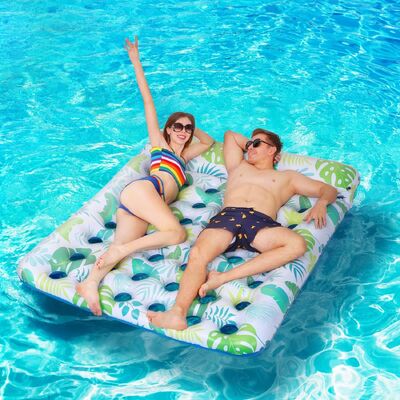 Good price PVC Inflatable Double Hole Floating Raft with Pillow, Customized Hollow Floating Bed, Inflatable Swimming Pool Floating Mat online
